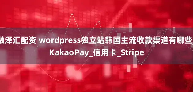 融泽汇配资 wordpress独立站韩国主流收款渠道有哪些_KakaoPay_信用卡_Stripe