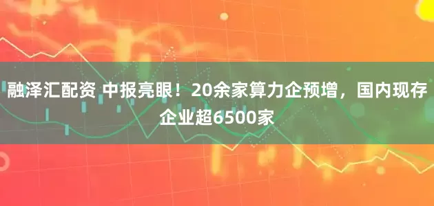 融泽汇配资 中报亮眼！20余家算力企预增，国内现存企业超6500家
